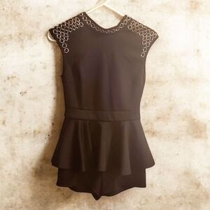 Symphony romper black silver sz S